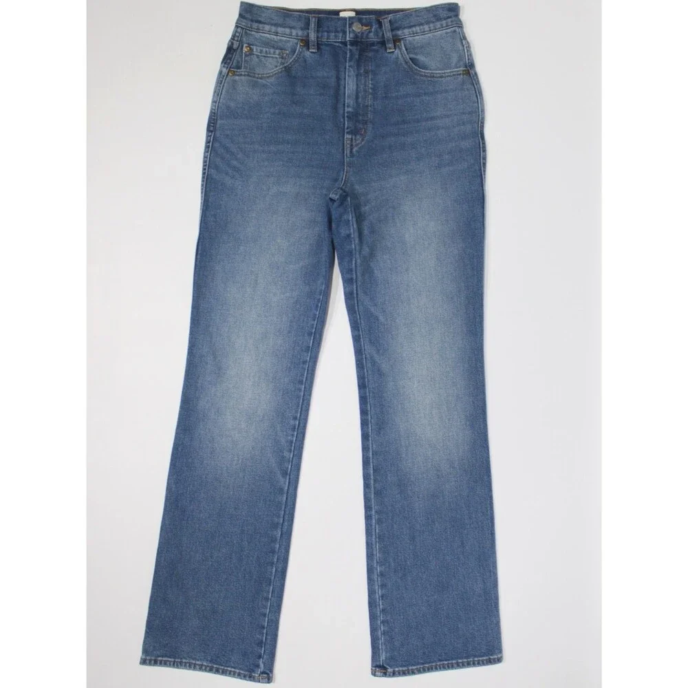 La Vie Rebecca Taylor High Waist Straight Leg Stretch Jeans Medium Wash Women 28
